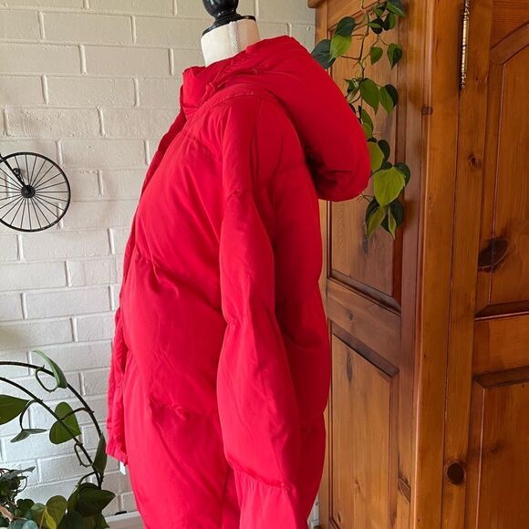 Rebecca Minkoff Zayne Puffer Jacket Color Red Hooded Size L - Picture 9 of 11